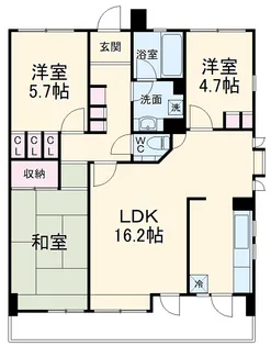 エスポワール八柱【605号室】の間取り