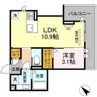 アトールテラス柱【3階】の間取り