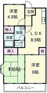 市川グリーンタウン磯貝【2階】の間取り