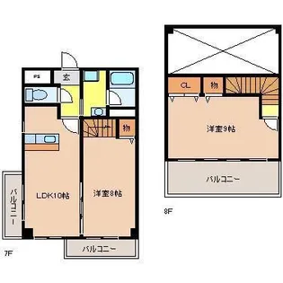 ダイヤモンドフィールド【707号室】の間取り