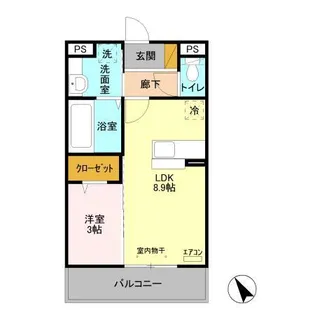 サクラテラス自由ヶ丘【3階】の間取り