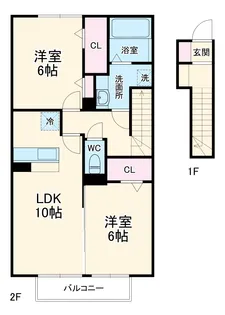 レ・セーナ B【2階】の間取り