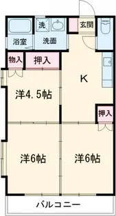 マリンハイツA棟【2階】の間取り