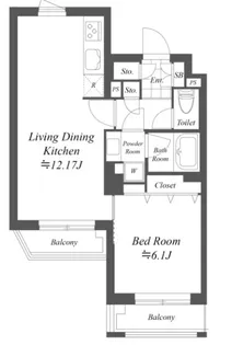 グランデュオ世田谷XI【0403号室】の間取り