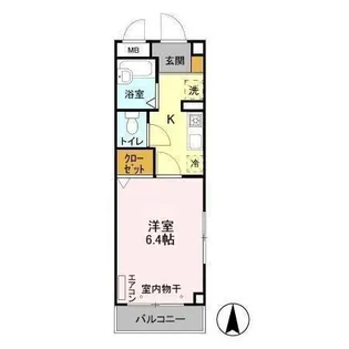 G・MウエストハイツB【1階】の間取り