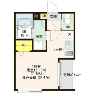 ハーモニーテラス八田Ⅲ【1階】の間取り
