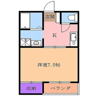 メモリアルハイツB【107号室】の間取り