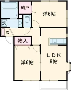 ハイツ・シャルムD【2階】の間取り