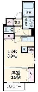 Farbe中村公園【3階】の間取り