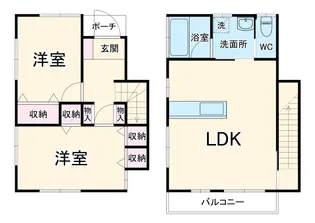 松木タウンハウス【1階】の間取り