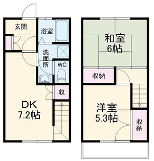 グリーンテラスハウスイソザキ【A-105号室】の間取り
