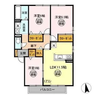 COTEAU VERT B【2階】の間取り