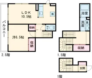 メゾンソレイユ【202号室】の間取り