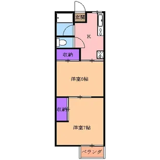アタックスハイツ一里【202号室】の間取り