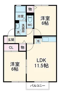 プティヴィラージュ Ⅱ【1階】の間取り