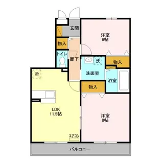 アルファタウン天王台C【2階】の間取り
