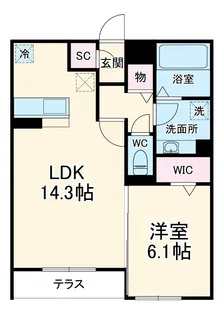 ラ・メゾン・サンパティーク【102号室】の間取り