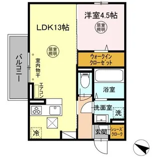 ウエスト・パーク A【1階】の間取り