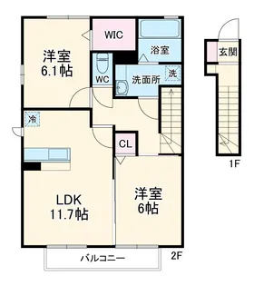 グランディールA【202号室】の間取り
