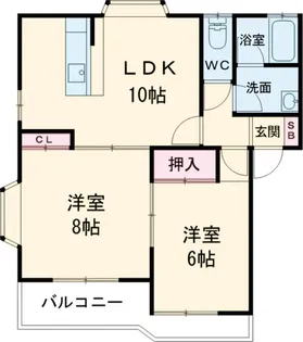 ニューフィールドB【2階】の間取り