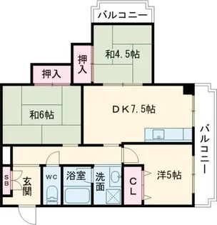 オリーブ沼町【1D号室】の間取り