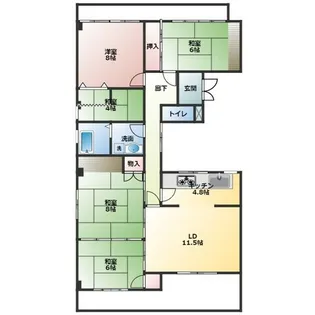 ウイング道徳通【3階】の間取り