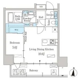 パークアクシス名古屋山王一丁目【6階】の間取り