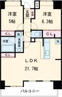 ライオンズ城岳南【7階】の間取り