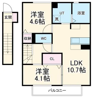 マ・メゾン【Bー1号室】の間取り