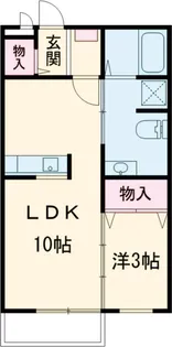 ソーレ・フォンティーヌB【101号室】の間取り