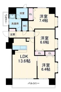 プロシード新瑞橋【3階】の間取り