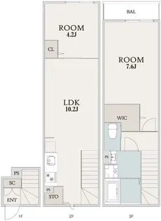 ミハス中浦和【206号室】の間取り