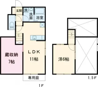 ラカーサ浜田山【102号室】の間取り