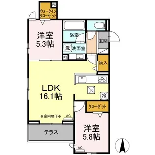 ラフォーレ【1階】の間取り