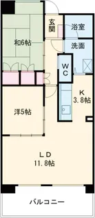 三向ハイツ元今泉【6階】の間取り