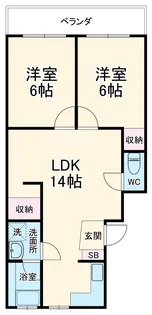 コーポラス早田【3階】の間取り