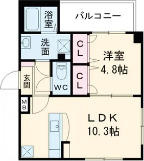 キャバーン愛宕【1階】の間取り