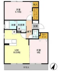 グラシューズ I【1階】の間取り