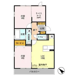 リバーサイドヴィラ ハピネス【2階】の間取り