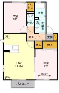 グリシーヌ B【2階】の間取り