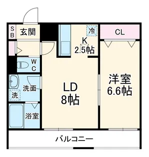 リーブルファイン風渡野【1階】の間取り