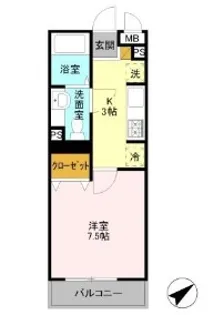 リバーハイツ幕張【3階】の間取り