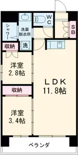 MODERN PALAZZO六本松STATION【2階】の間取り