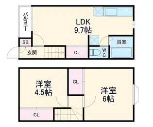 テラスラフォーレW−2【1階】の間取り