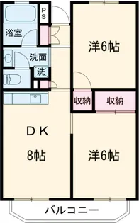 グリーンコーポ金田5号棟【1階】の間取り