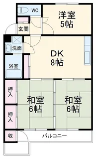 エメラルドマンション東那珂【0204号室】の間取り