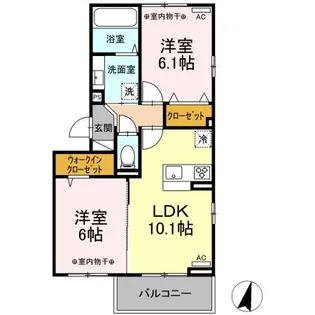 ヒルズ石和 A棟【3階】の間取り