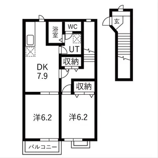 WERDEN Juenesse B【202号室】の間取り