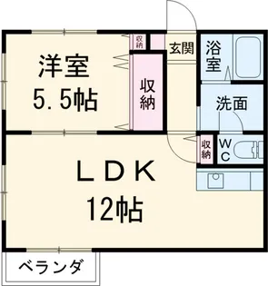 T.クレストA・Bハウス【B201号室】の間取り