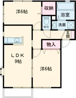 ハイツ・シャルムC【1階】の間取り